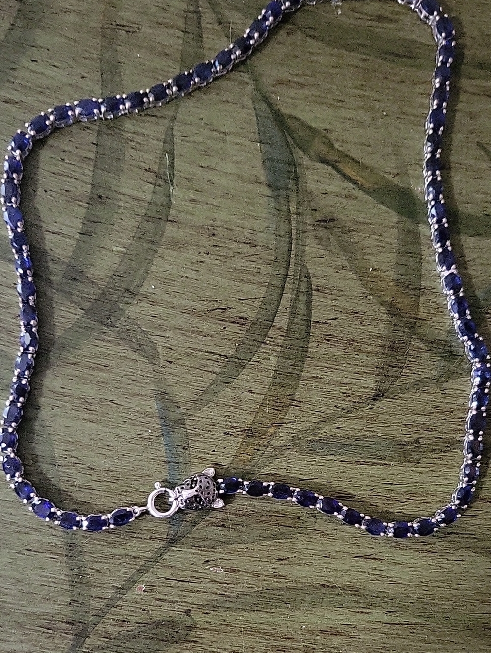 Blue Sapphire Line Necklace